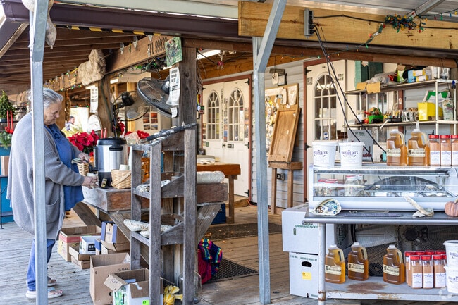 With hot cider on tap while shopping at Chesapeake’s Bounty in St Leonard.