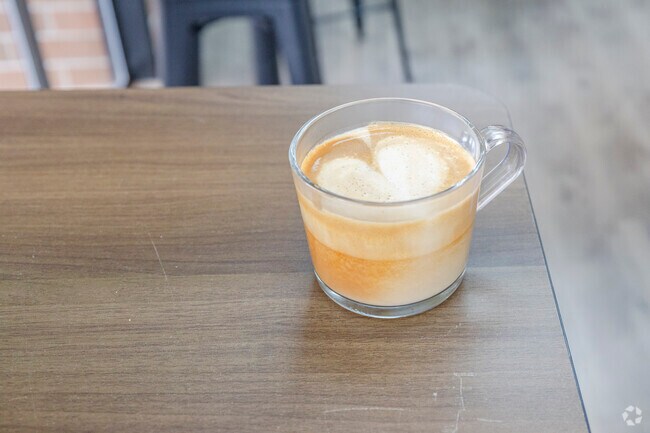 A delicious latte at Cup of Joe coffee shop in Silverdale WA.