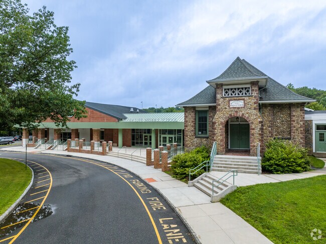 The beautiful campus of Woodcliff Lake Middle School includes modern amenities for students.