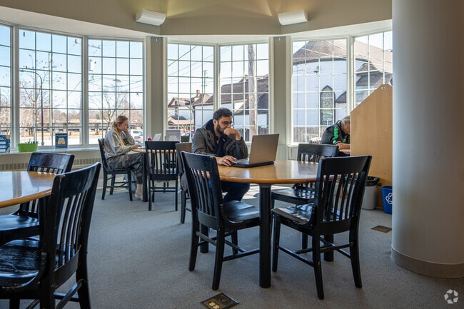 Patrons of the Plainfield Area Public Library utilize the quiet work-space.