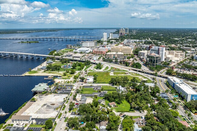 The Caloosahatchee River provides stunning views from high rise condos in Downtown Fort Myers.
