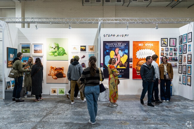 Diverse selections of artwork at The Other Art Fair in Gowanus.