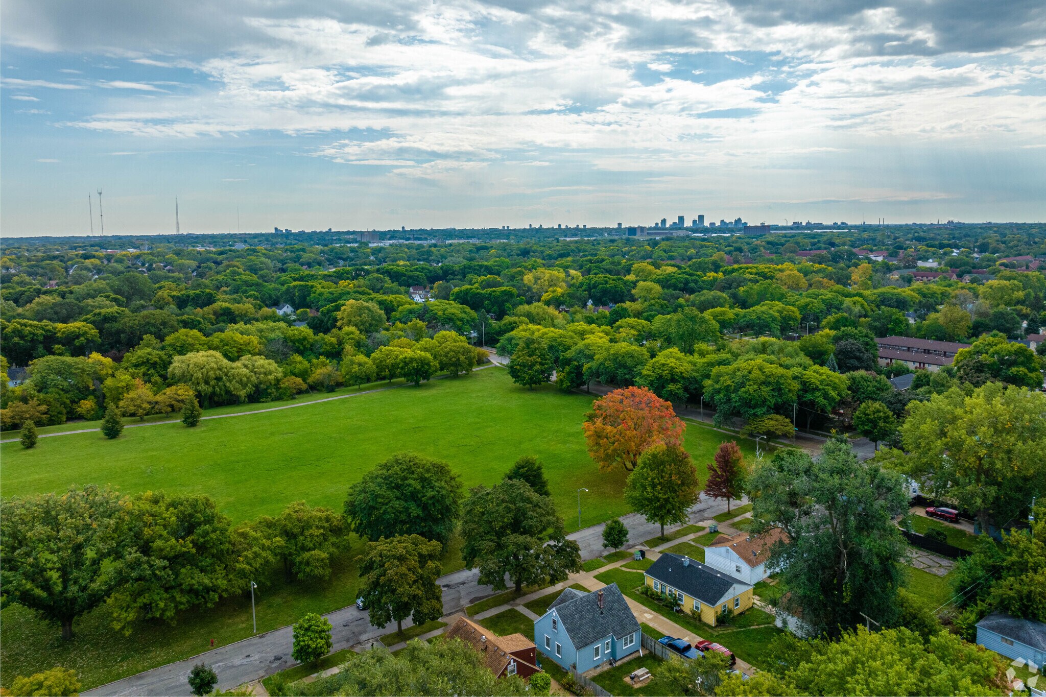 Harriet Tubman park is nested between homes in Wahl Park.