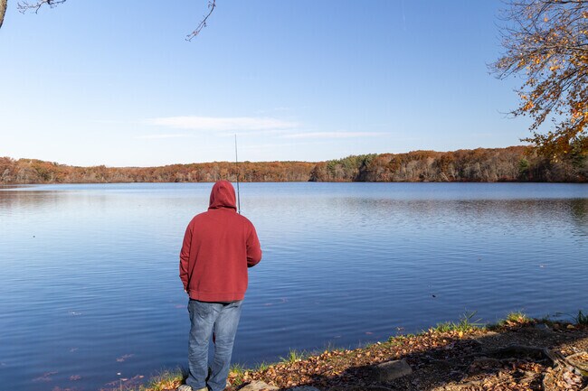 Governor John Notte Memorial Park features trails and a sandy beach.