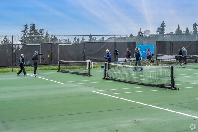 Richmond Highlands locals enjoy a game of Pickle Ball at Shoreview Park.