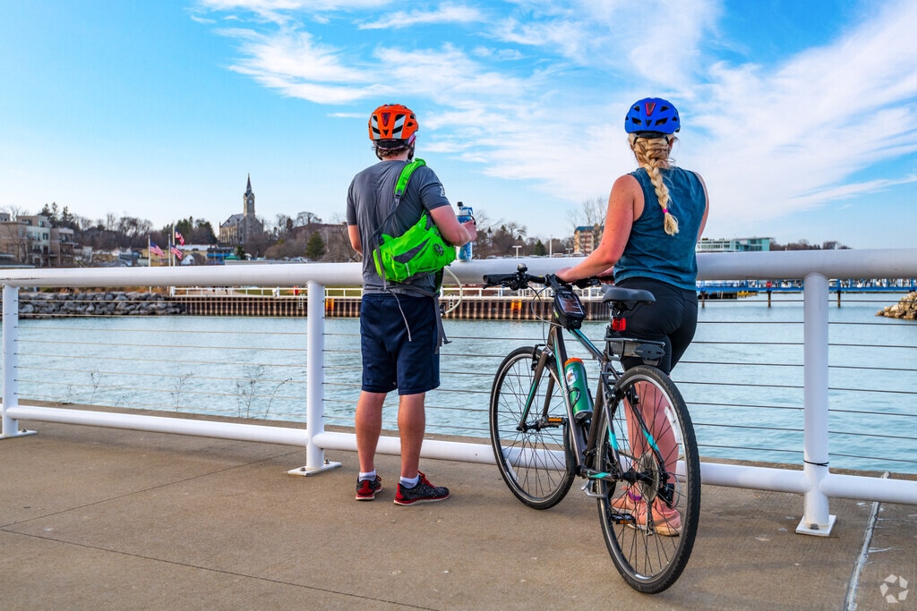 Bikers can ride from Belgium to Port Washington in less than an hour.