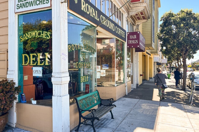 Other small businesses like coffee shops thrive on Geary Street, on Lone Mountain's North border
