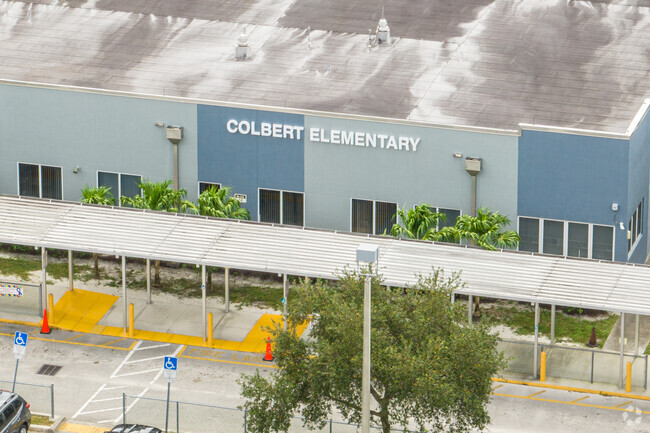 Colbert Elementary School Signage at the wall in Hollywood, FL.