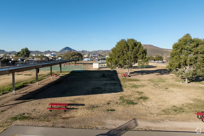 Drachman Montessori K-8 Magnet School has solar panels that help provide shade for students.