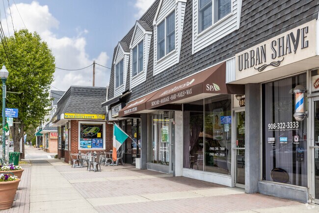 Unique shops and services line the streets o Scotch Plains.