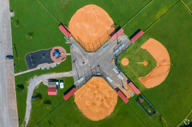 Whitfield Park's baseball diamonds are well kept and perfect size for little league in McMurray.