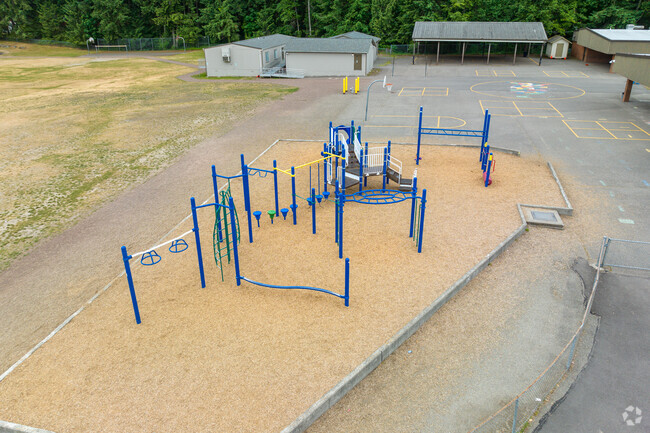 One of the many play areas at the Ridgecrest Elementary School in Puyallup.