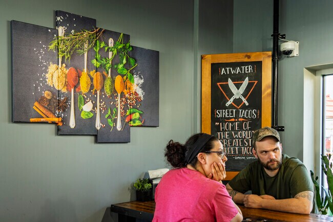 Downtown Flat Rock locals head to Atwater Street Tacos for Quesabirria Tacos.