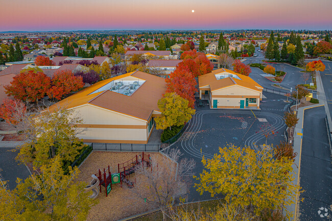Beautiful sunset over Ruhkala Elementary School.