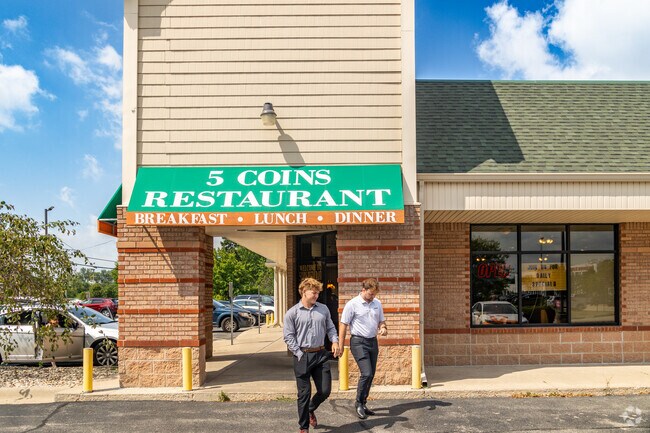 5 Coins Restaurant offers meals all day near the Pine Manor area.