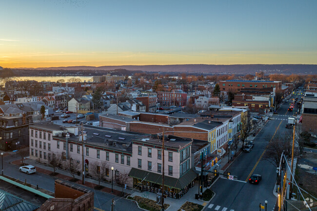 The sun sets over the Susquehanna River in Midtown.