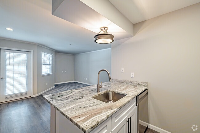 1 BD, 1 BA - 660 SF - Kitchen and Living Area