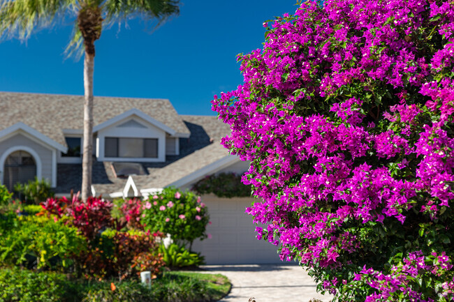 Wyndemere is adorned with beautiful blooms and lush landscaping.