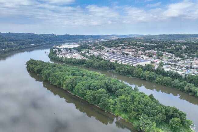 Allegheny River runs alongside Blawnox neighborhood.
