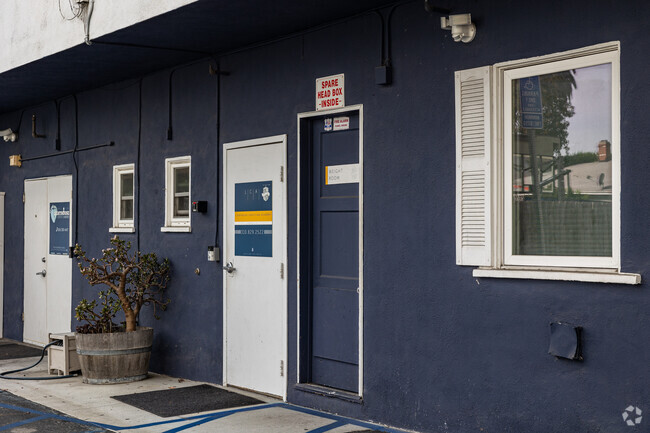 Lighthouse Christian Academy is one story blue and white building in Santa Monica, CA.