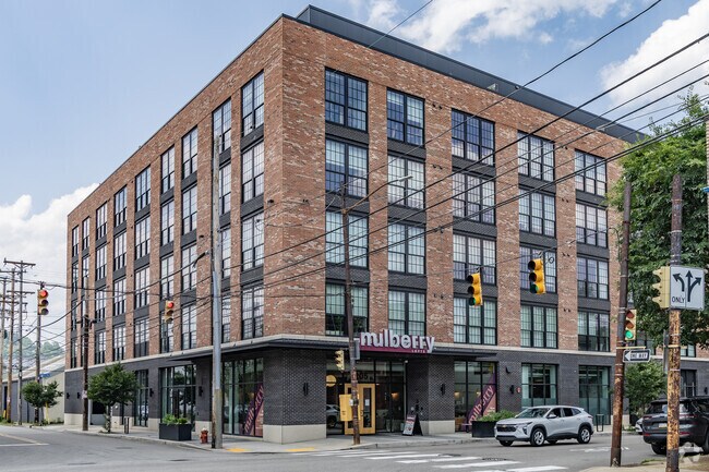 Old warehouses have been turned into apartments in the heart of the Strip District.