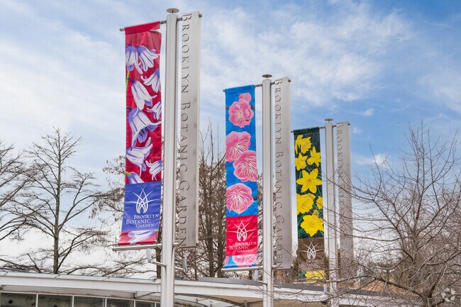 The Brooklyn Botanic Garden occupies 52 acres near Crown Heights.