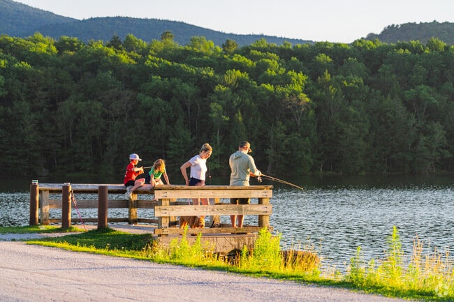 Residents of Killington enjoy fishing on a day out with the family while at Kent Pond.