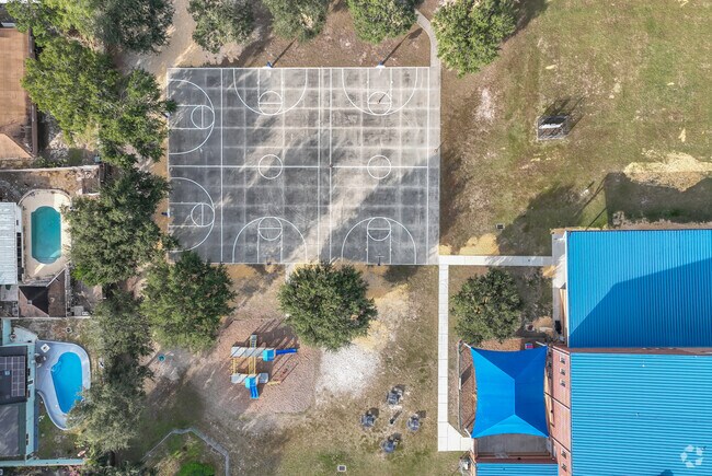 Hiawassee Elementary School has a large P.E. area for its West Oak students.