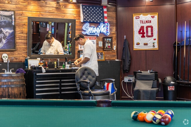 Smooths Barbershop is a cool hang out spot at the Pine Ridge Marketplace mall.