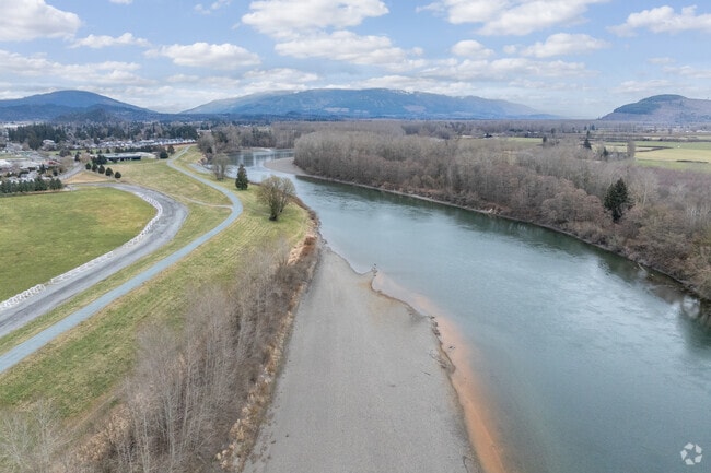 Burlington residents enjoy the breath taking views of the Skagit River.