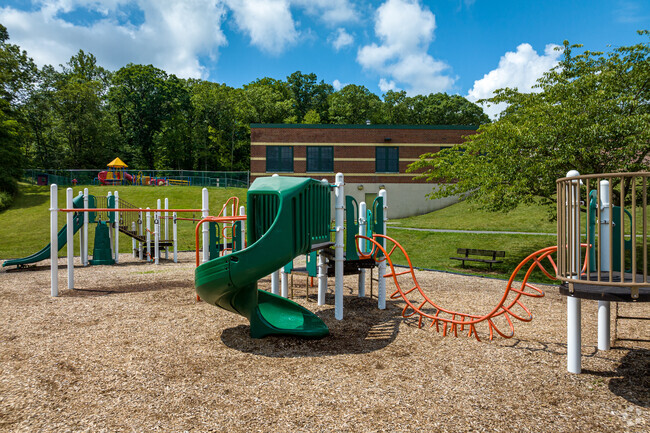 Jefferson Elementary School has ample outdoor space and play apparatus, Summit NJ.