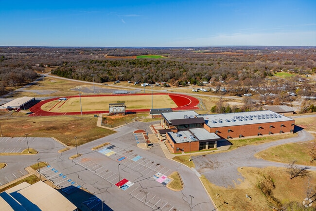 Here is the aerial view of Luther High School