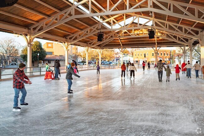 Ice skating at Harris Pavilion is a favorite winter outing near Bull Run East.