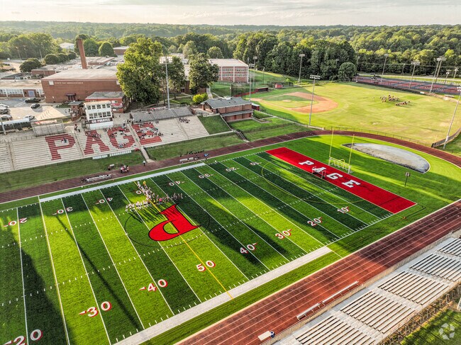 Page High School also has a great track and field with large bleachers.