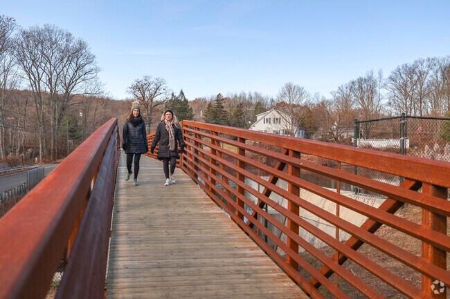 Woodtick Recreation Area near East End District features a scenic footbridge and dam.