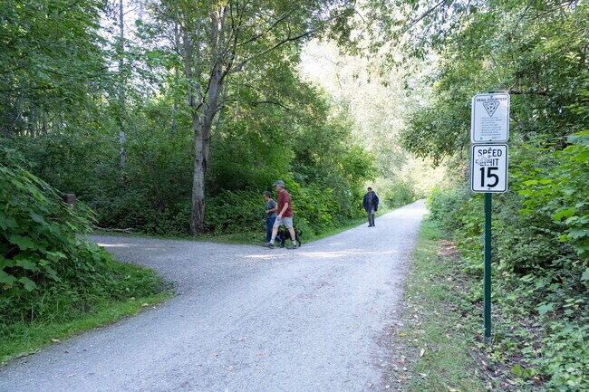 People enjoy walking Railroad Trail to pass through Alabama Hill.