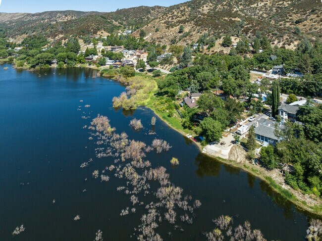 Homes mixed in with natures beauty in the Lake Hughes neighborhood.