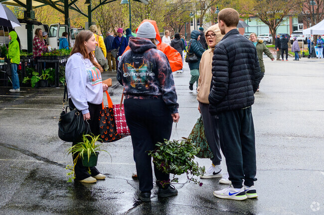 The Bloomington Farmers Market is a great place for McDoel Gardens residents to socialize.