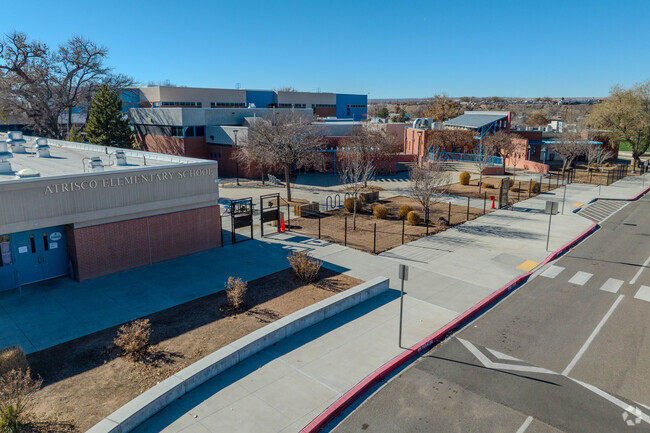 The front entrance at Atrisco Elementary School.