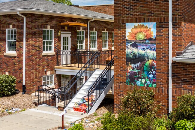 You check out the Matthews local artwork at the nearby McDowell Arts Center.