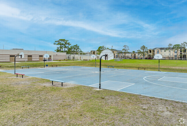 Palmetto Elementary School has a full basketball court.