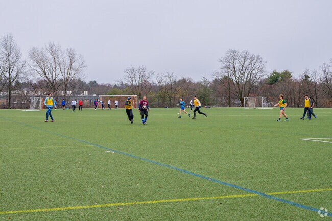 Partake in a fun game of pick-up soccer with friends at Danehy Park in Neighborhood Nine.