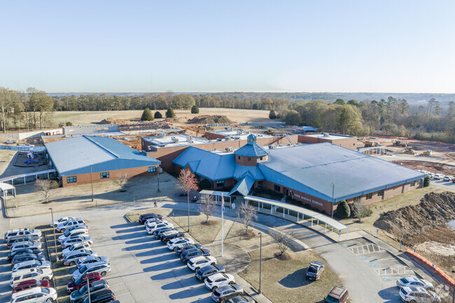 Aerial view of Fork Shoals School campus.