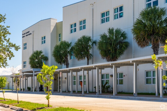 Pick up and drop off area in Village Academy Middle/High School.