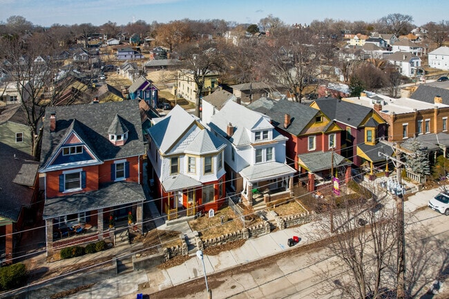 Pendleton Heights homes showcase varied architectural styles.