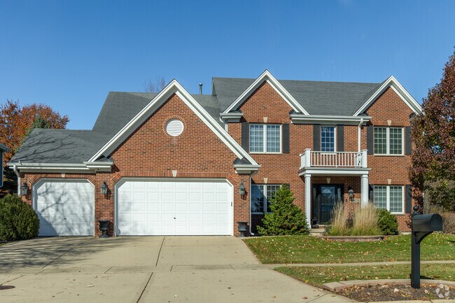 Brick homes with porches are common in La Fox.
