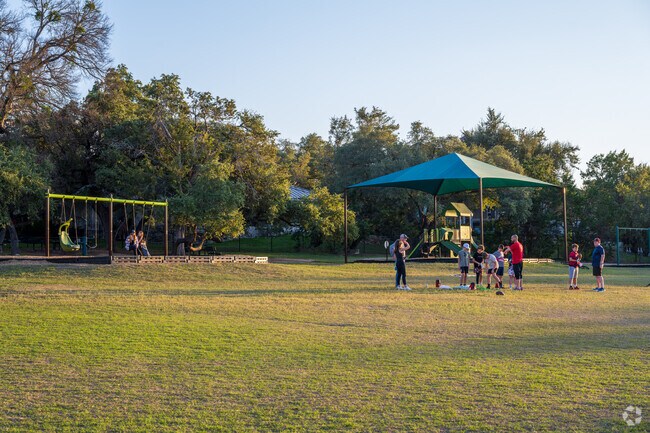 Lakeway City Park features a butterfly garden, dog park, and sports courts.