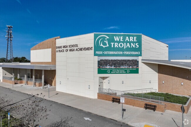 Evans High School is home of the Trojans.