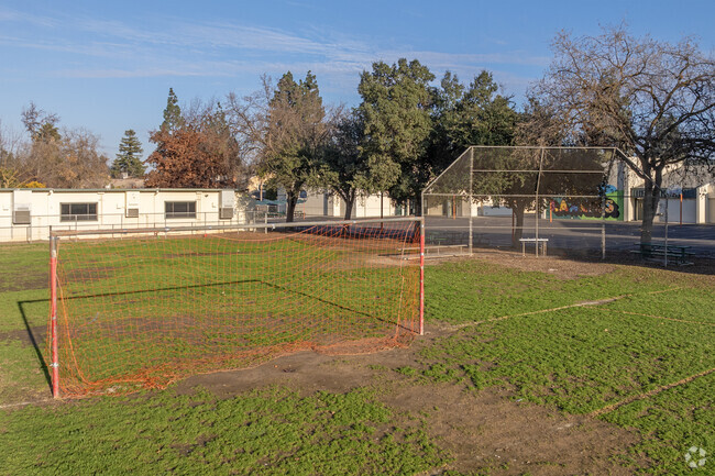 A sports field at Lawless Elementary School in Fresno.