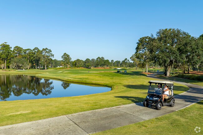 Members enjoy the two beautiful private golf courses in the Berkley Hall community.